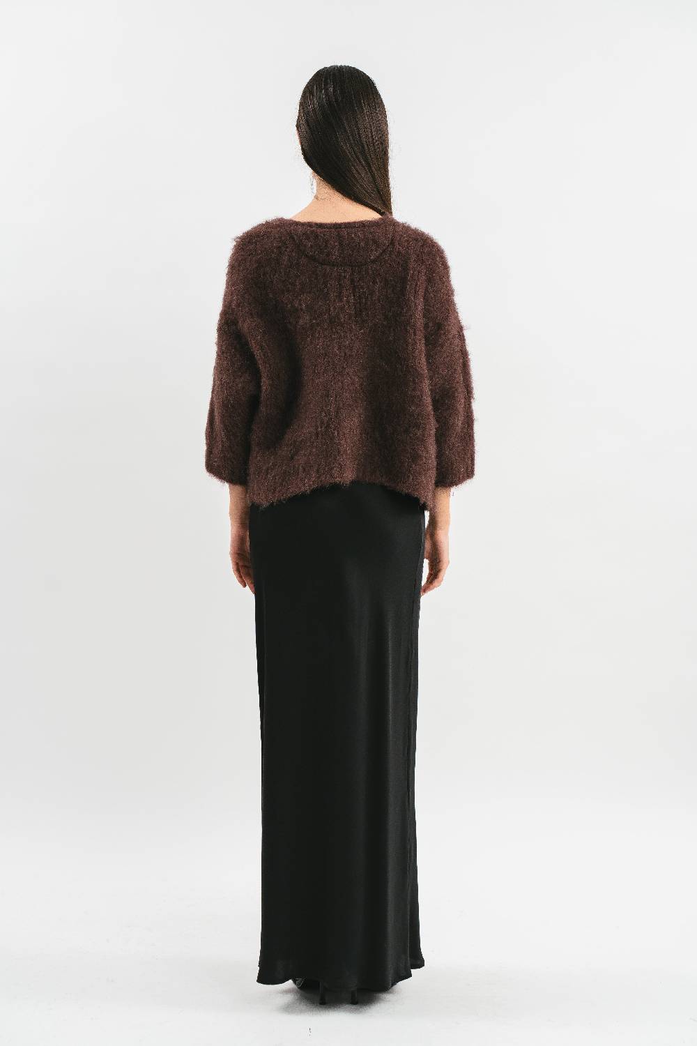 Pink Memories Cardigan Over In Alpaca Con Tasche E Spille Gioiello