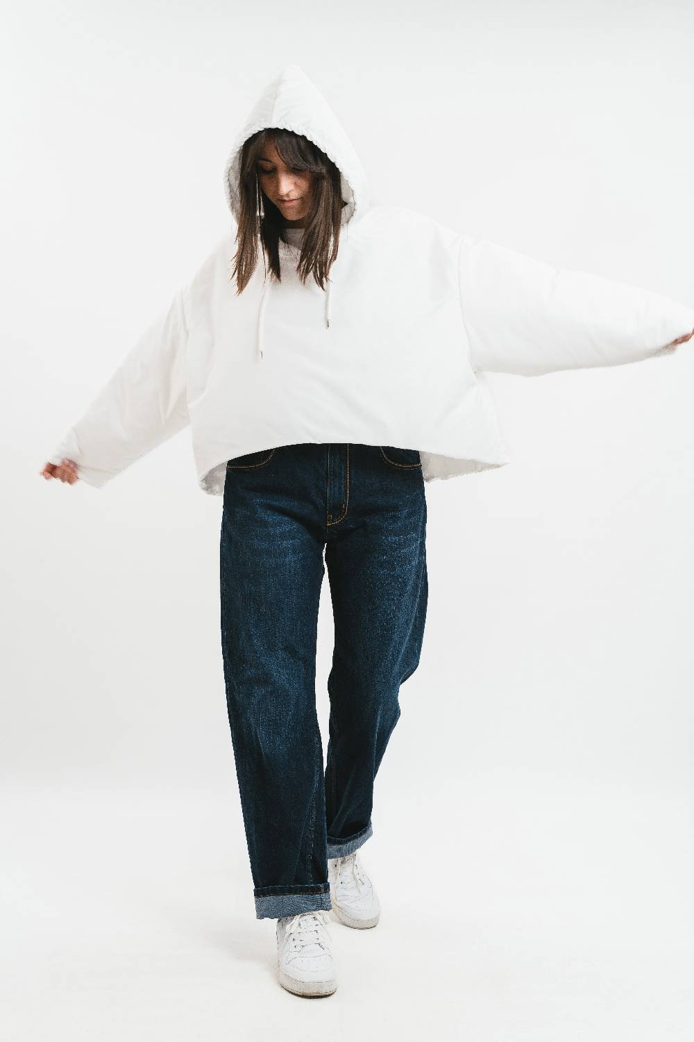 Pink Memories Felpa Poncho Con Cappuccio 100 Grammi