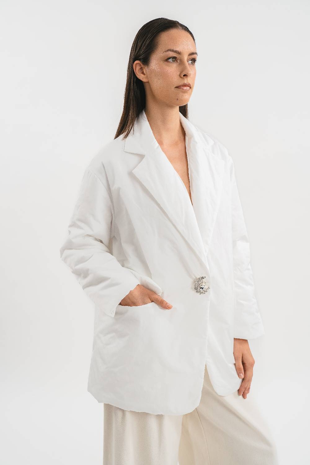 Pink Memories Giacca 100 Grammi Oversize Con Bottone Gioiello