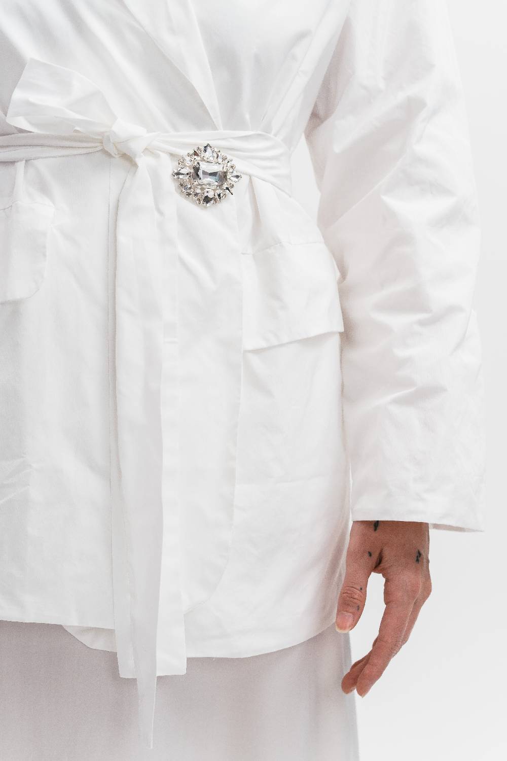 Pink Memories Giacca Light Con Cintura E Spilla Gioiello