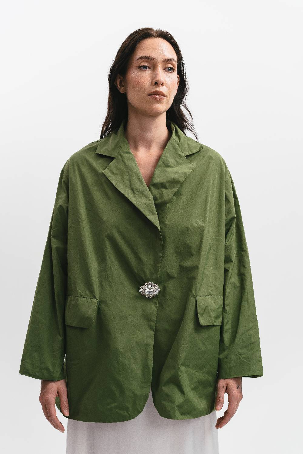 Pink Memories Giacca Light Con Cintura E Spilla Gioiello