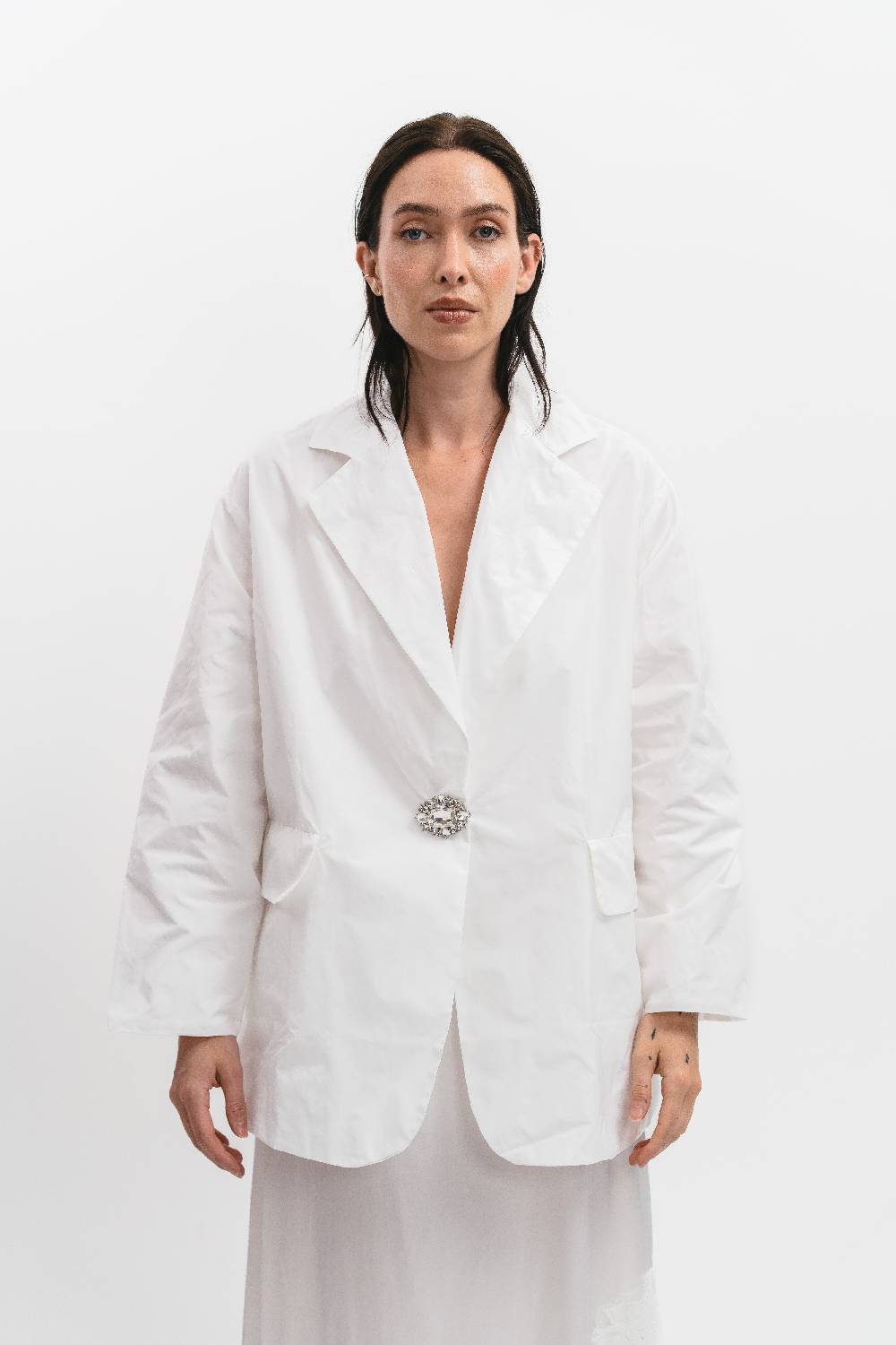 Pink Memories Giacca Light con cintura e spilla gioiello