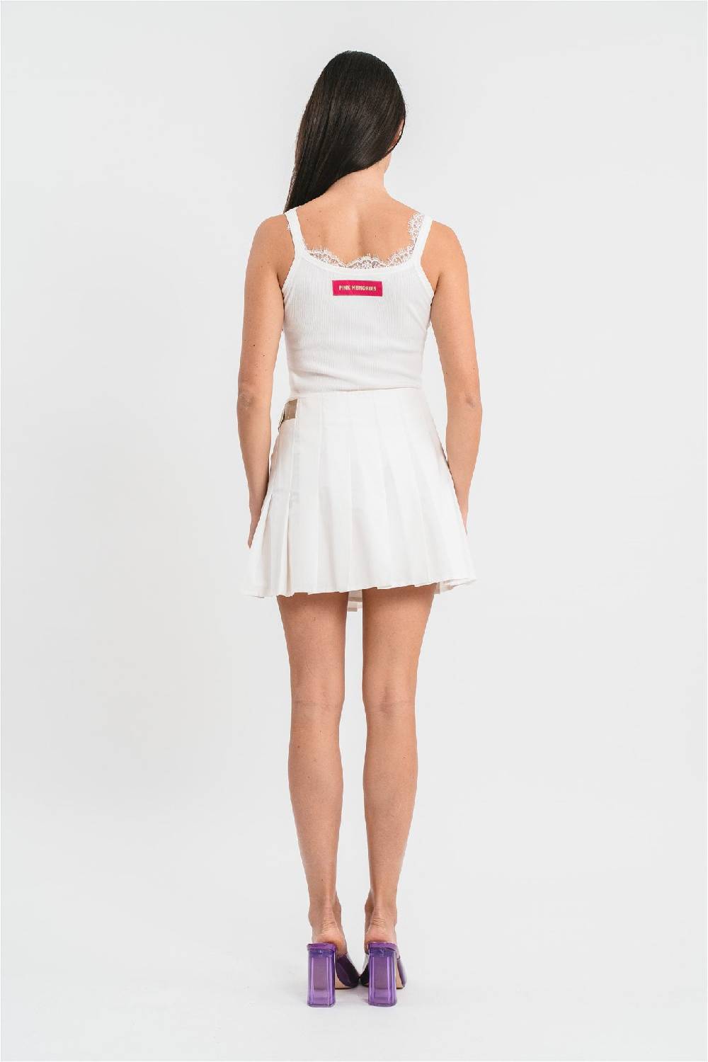 Pink Memories Gonna Kilt Corta Con Fibbia In Cotone