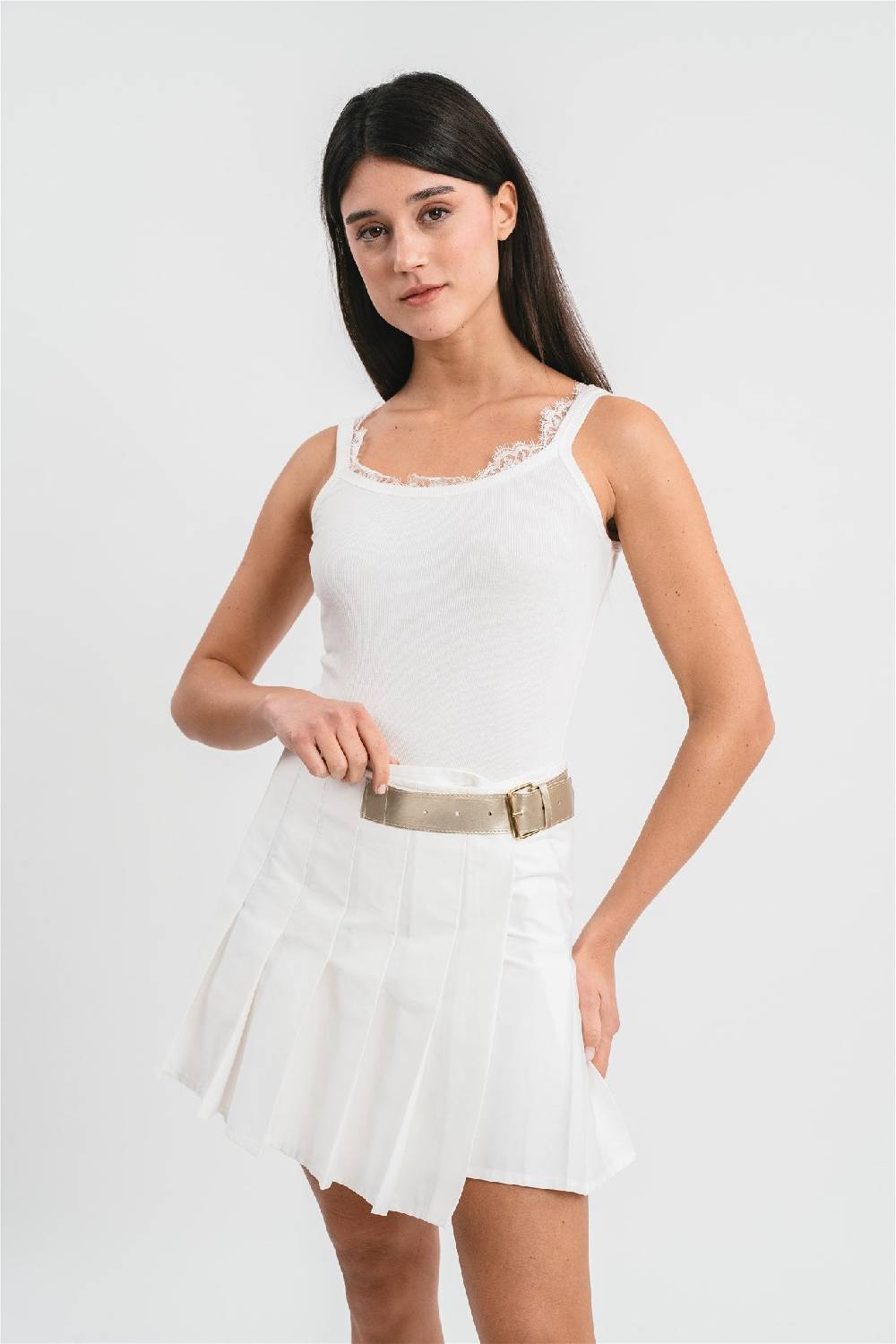 Pink Memories Gonna Kilt Corta Con Fibbia In Cotone