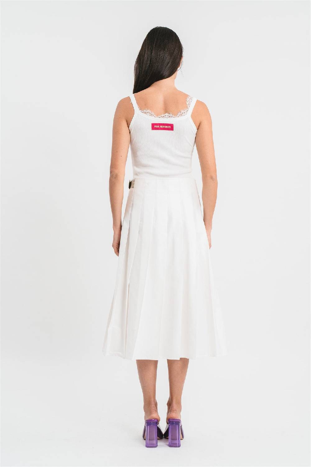 Pink Memories Gonna Kilt Lunga Con Fibbia In Cotone