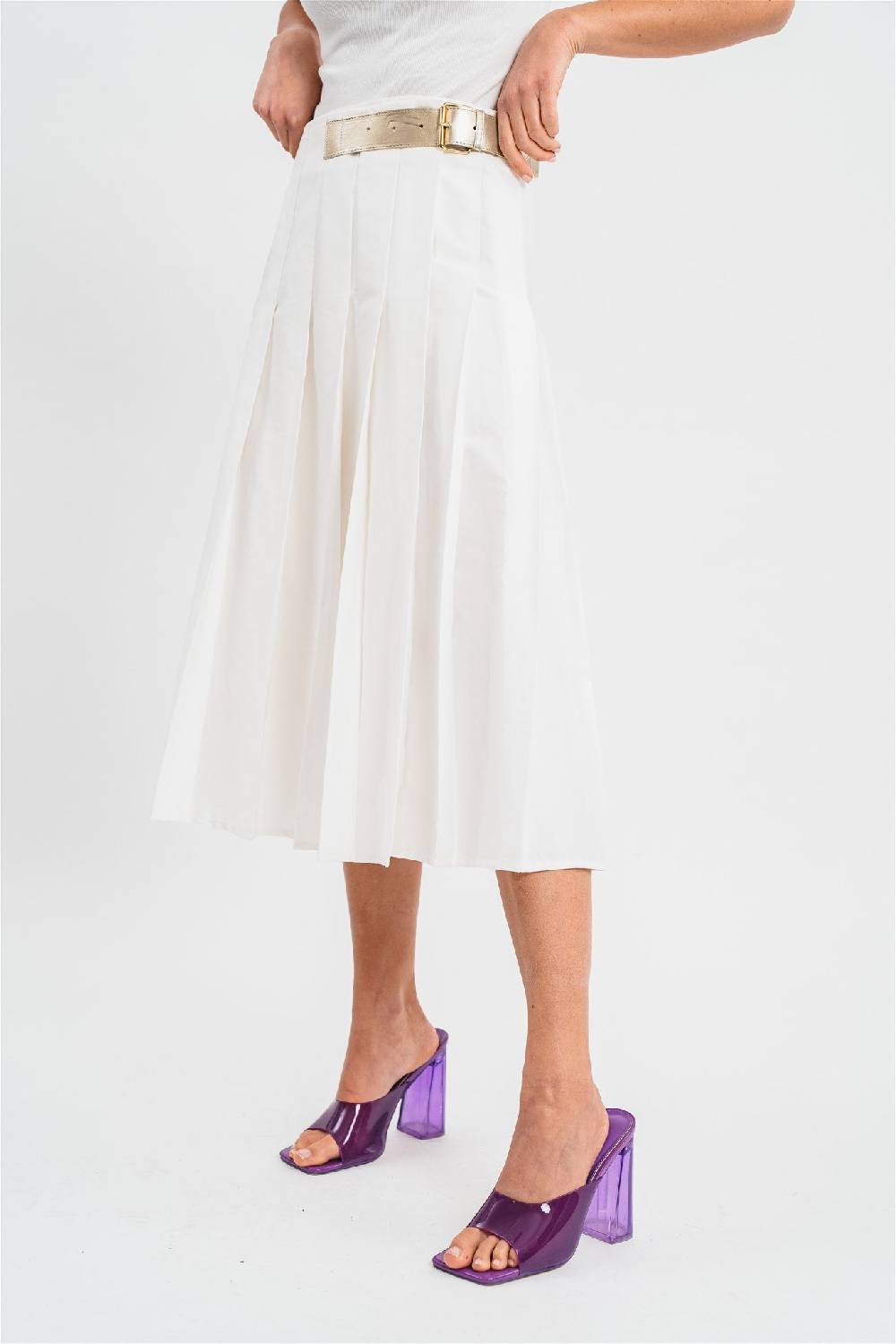 Pink Memories Gonna Kilt Lunga Con Fibbia In Cotone