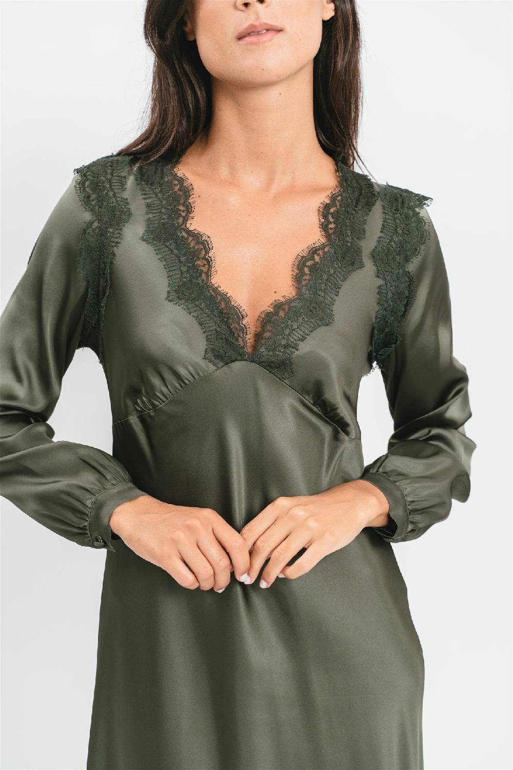 Pink Memories Abito Con Maniche Spacchi E Pizzo