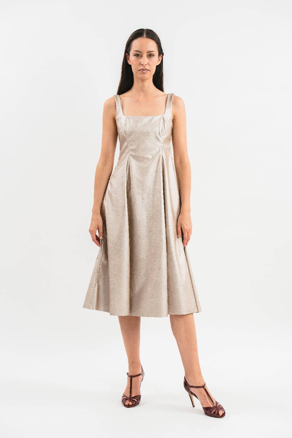 Pink Memories Abito longuette in eco pelle