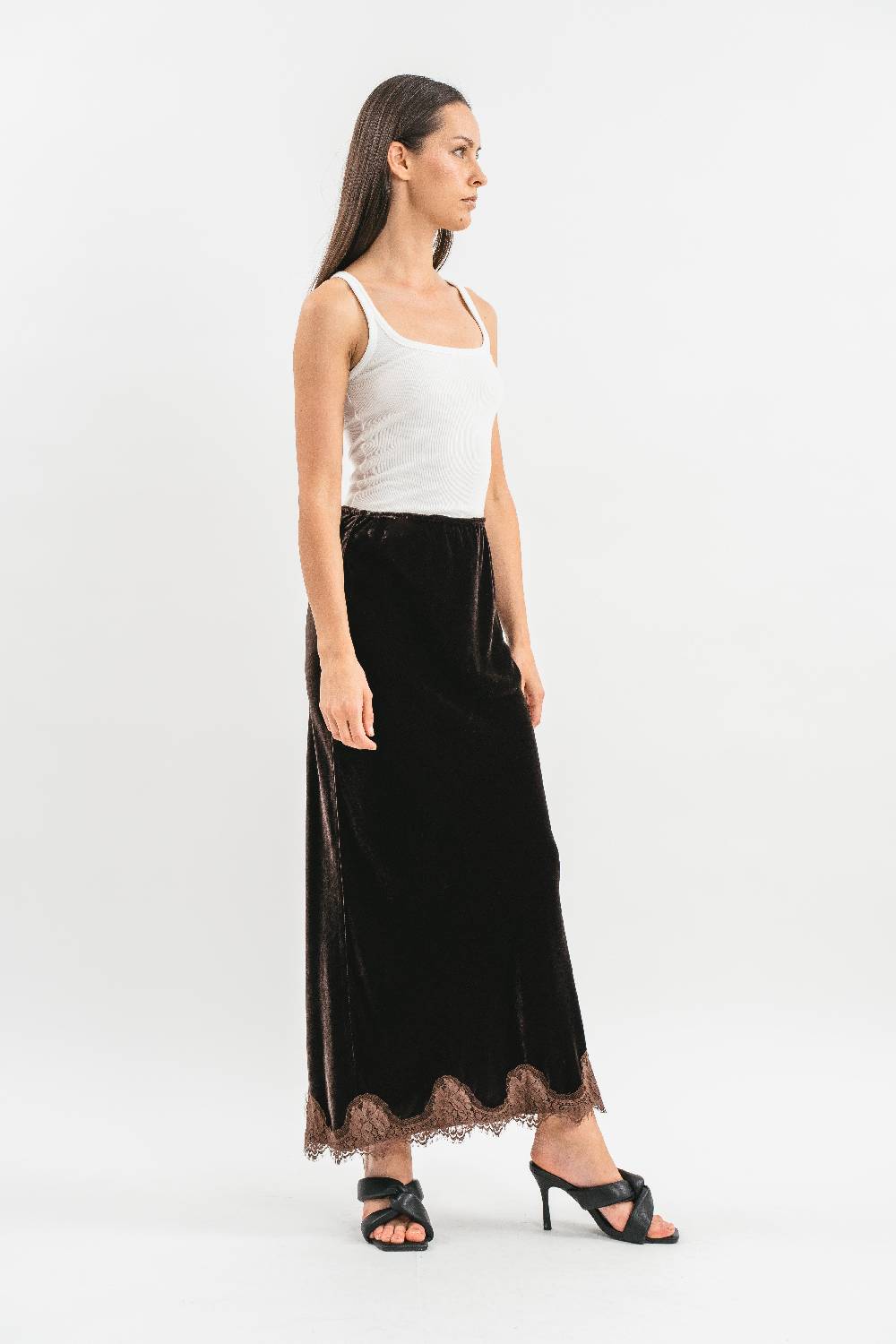 Pink Memories Gonna Sirena In Velluto Con Pizzo