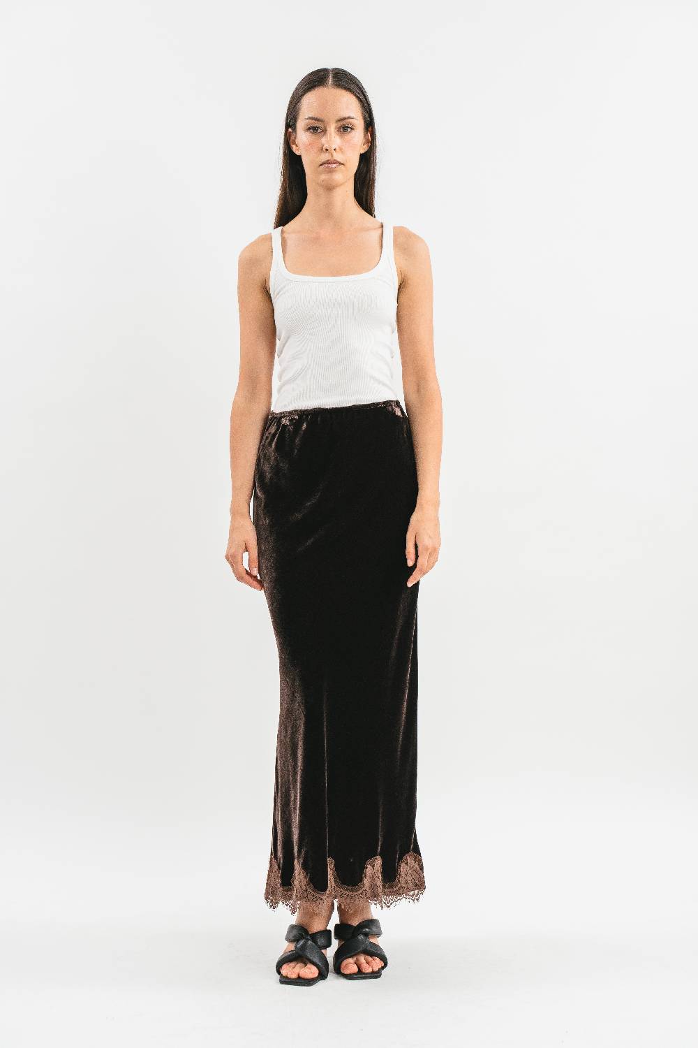 Pink Memories Gonna sirena in velluto con pizzo