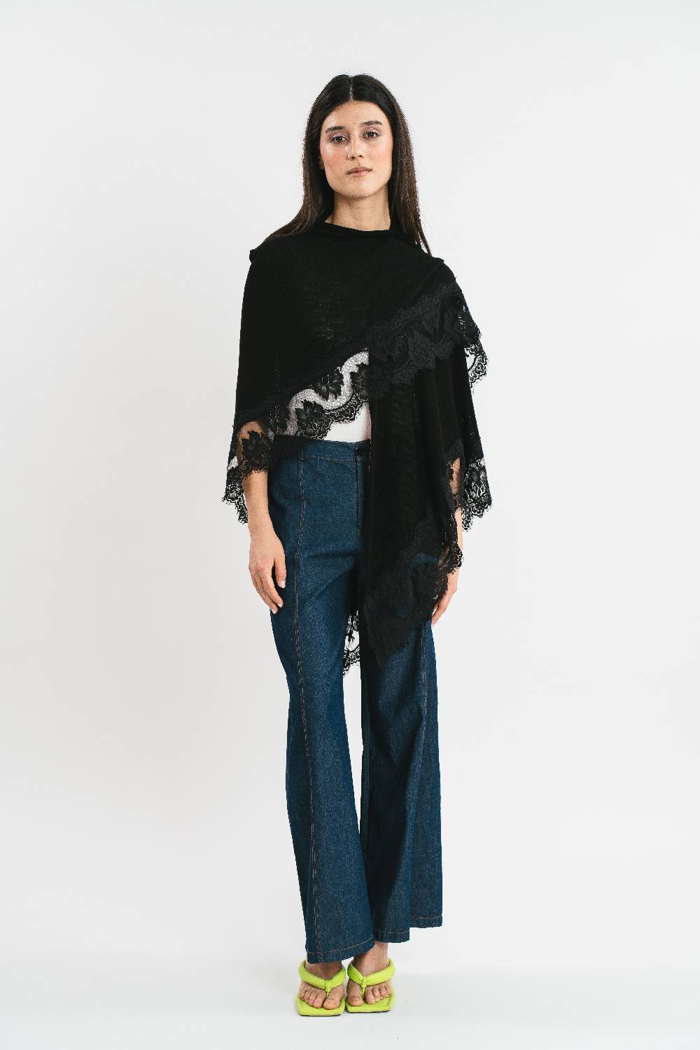 Pink Memories Kefia Con Dettagli In Pizzo