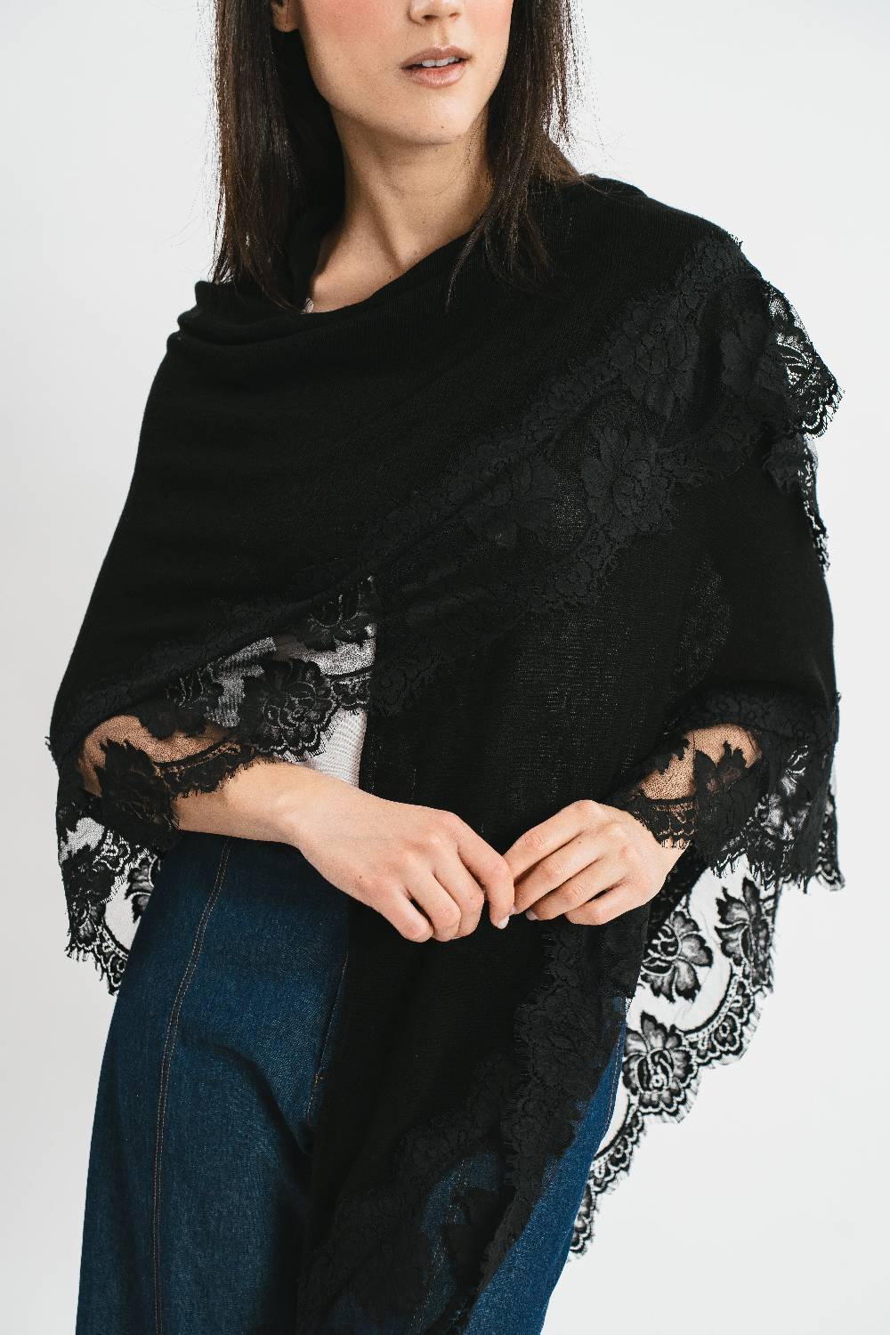 Pink Memories Kefia Con Dettagli In Pizzo