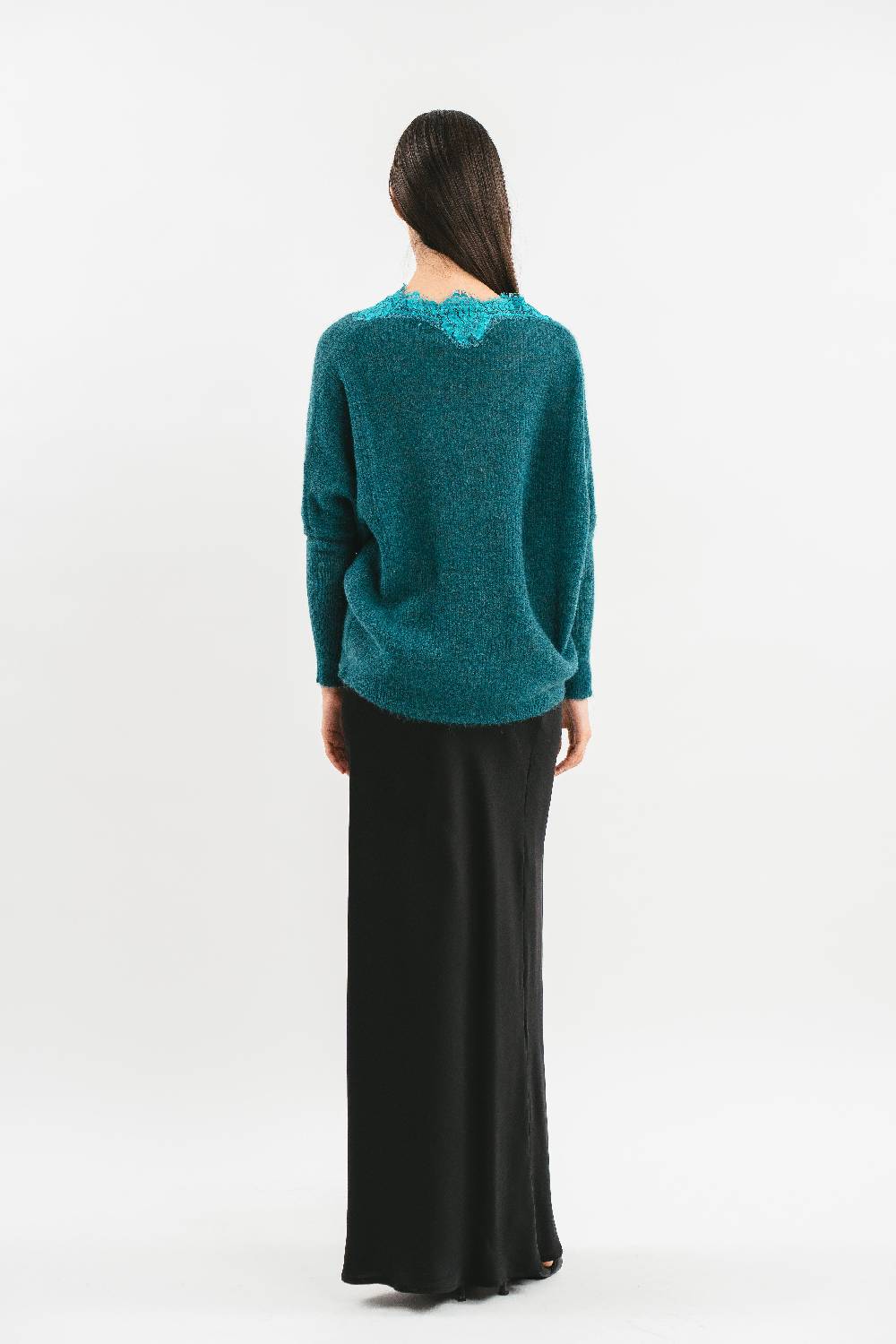 Pink Memories Maglia Con Scollo A V E Pizzo