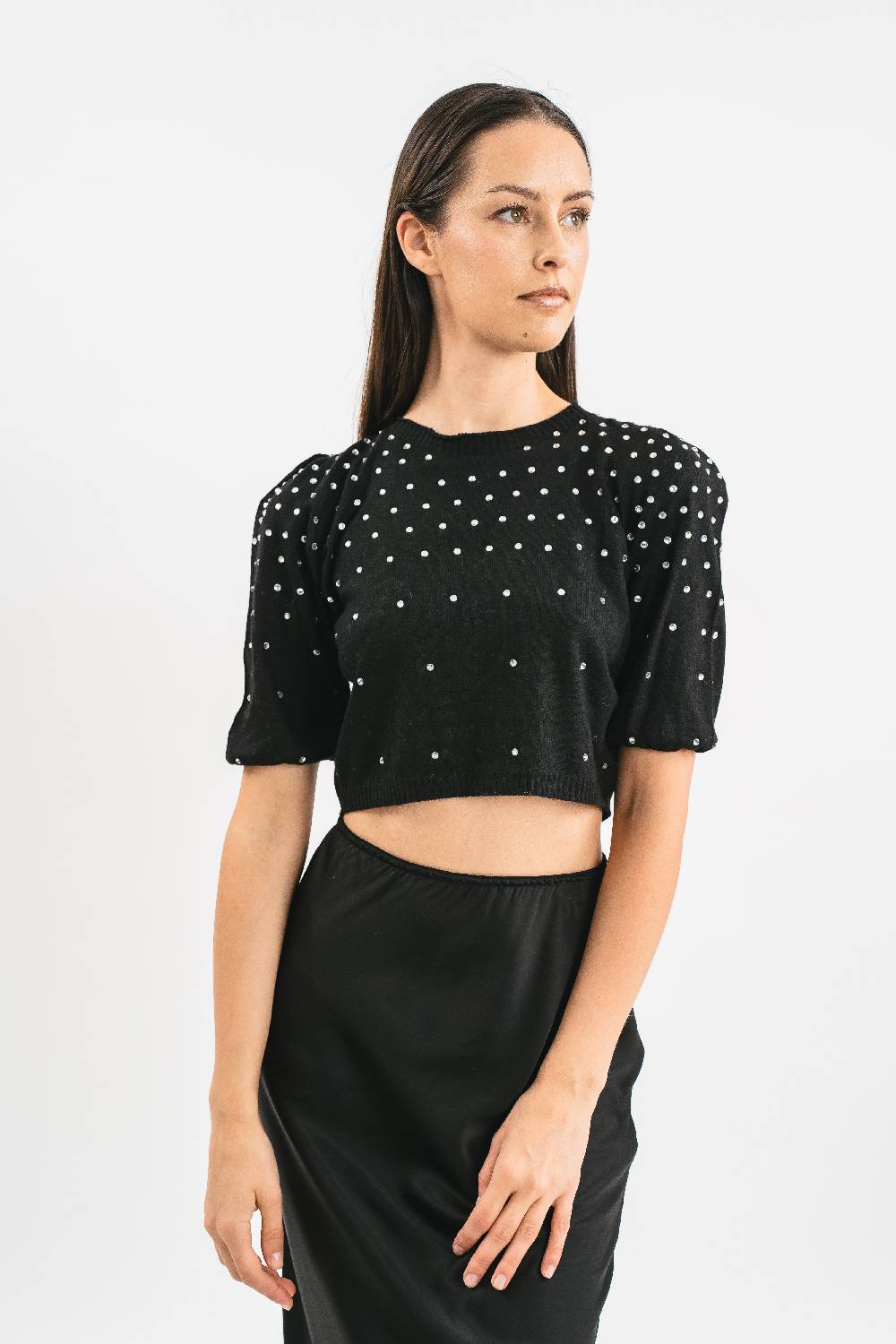 Pink Memories Maglia Girocollo Con Strass