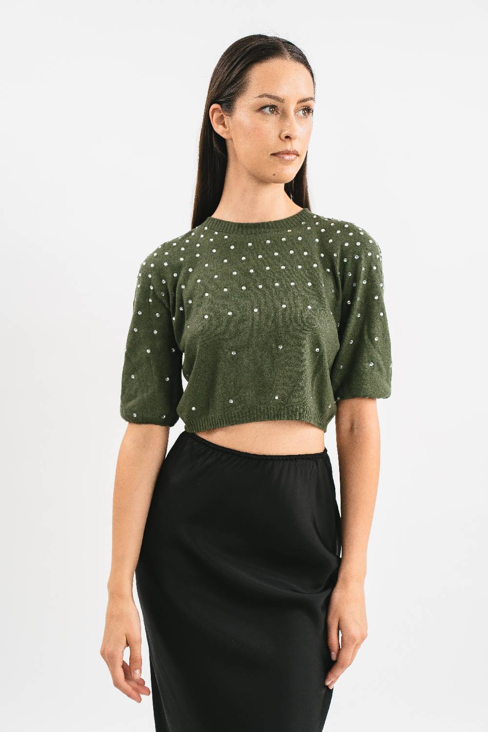 Pink Memories Maglia Girocollo Con Strass