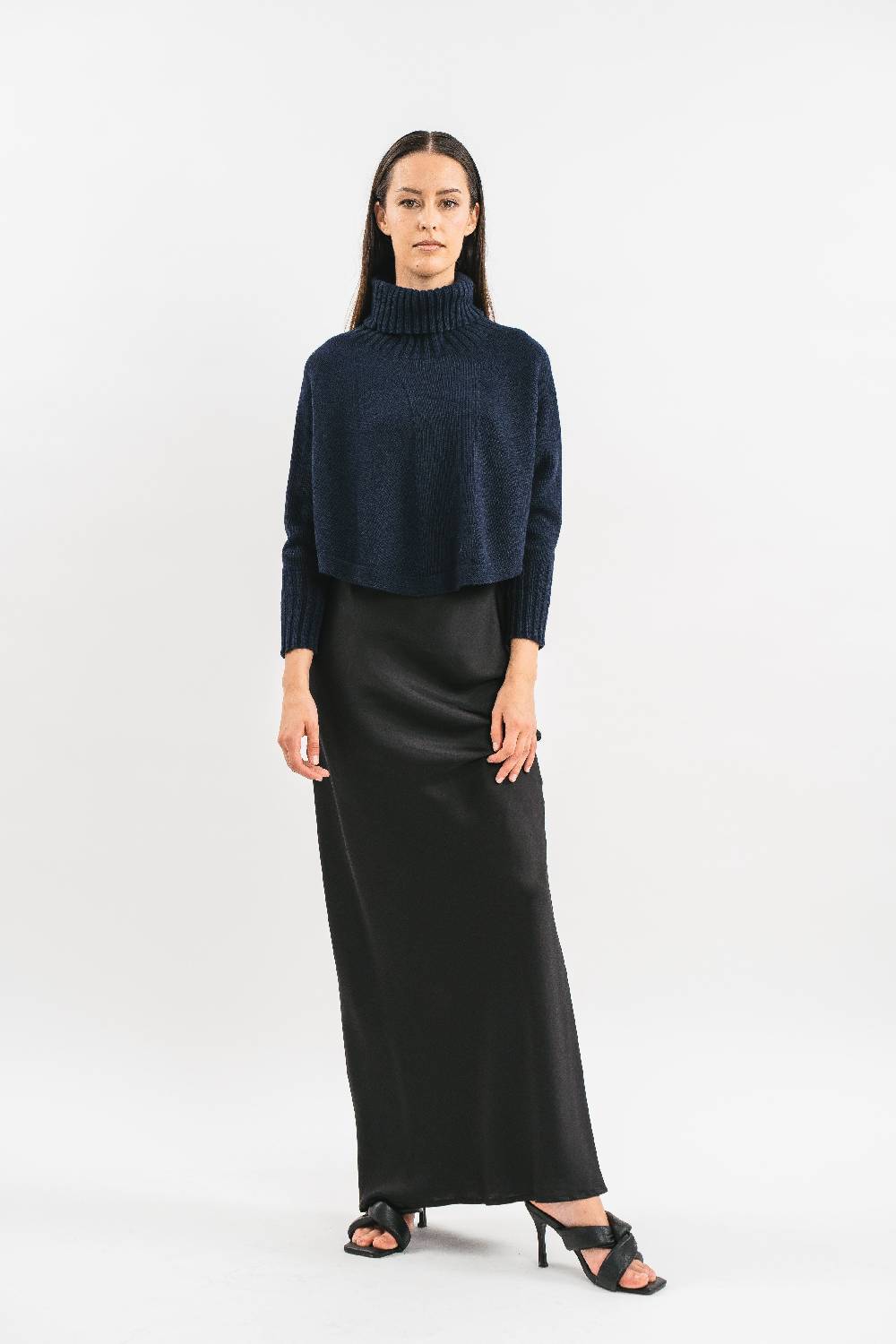 Pink Memories Maglia Poncho Collo Alto