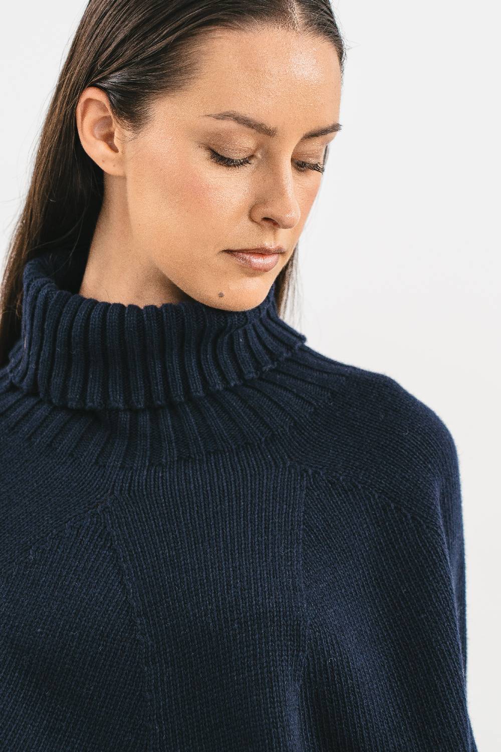 Pink Memories Maglia Poncho Collo Alto