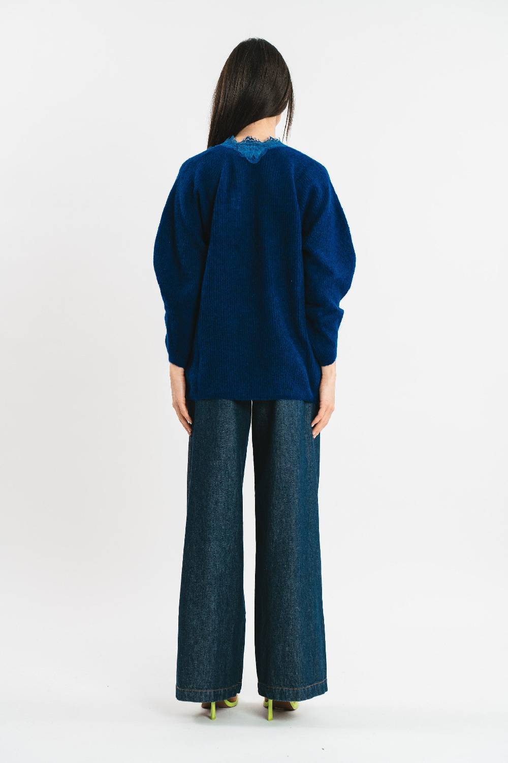 Pink Memories Maglia Scollo A V Con Pizzo