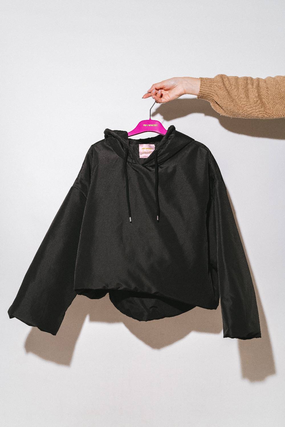 Pink Memories Poncho Con Cappuccio Imbottito