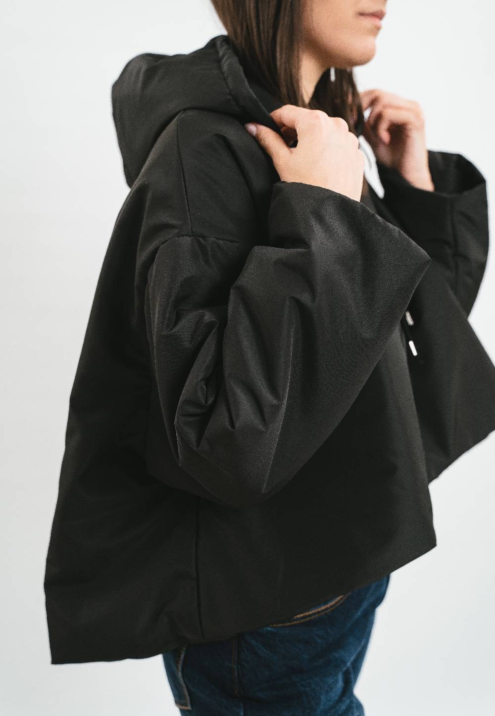 Pink Memories Poncho Con Cappuccio Imbottito