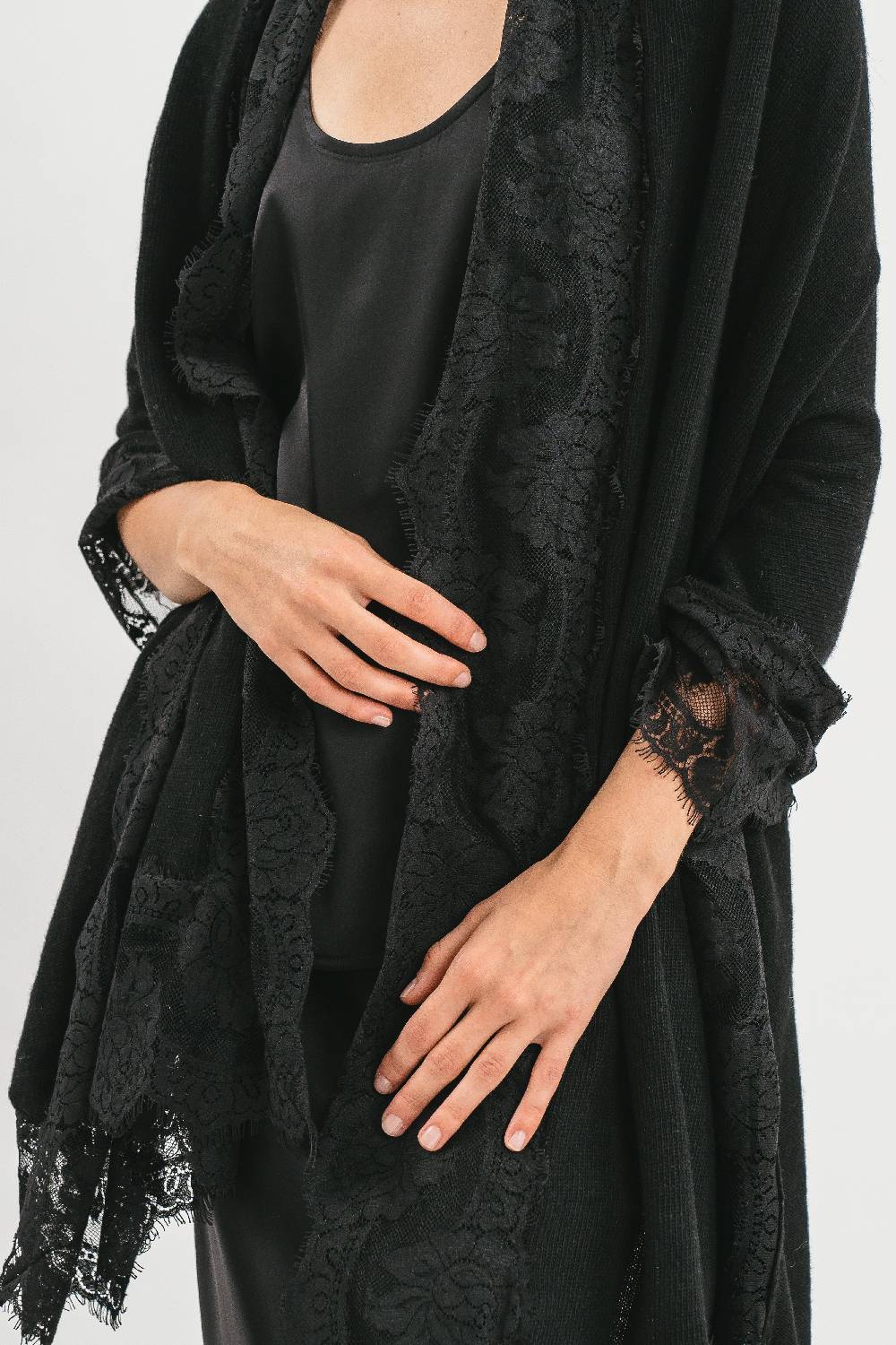 Pink Memories Sciarpa Con Pizzo