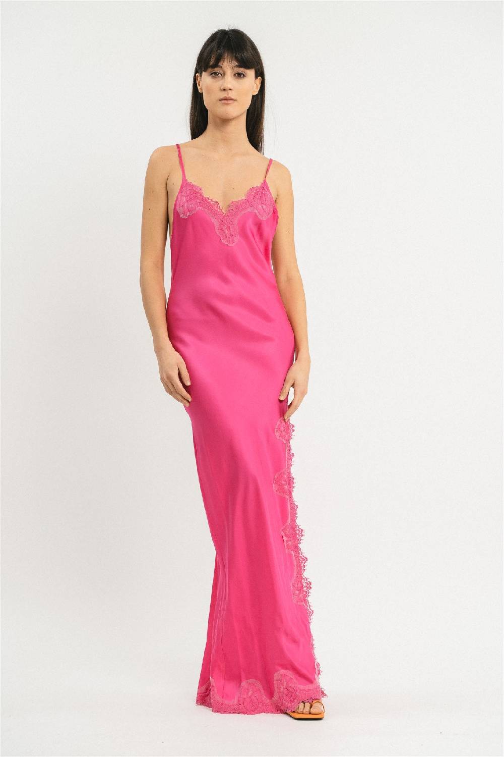 Pink Memories Slip dress con spacco