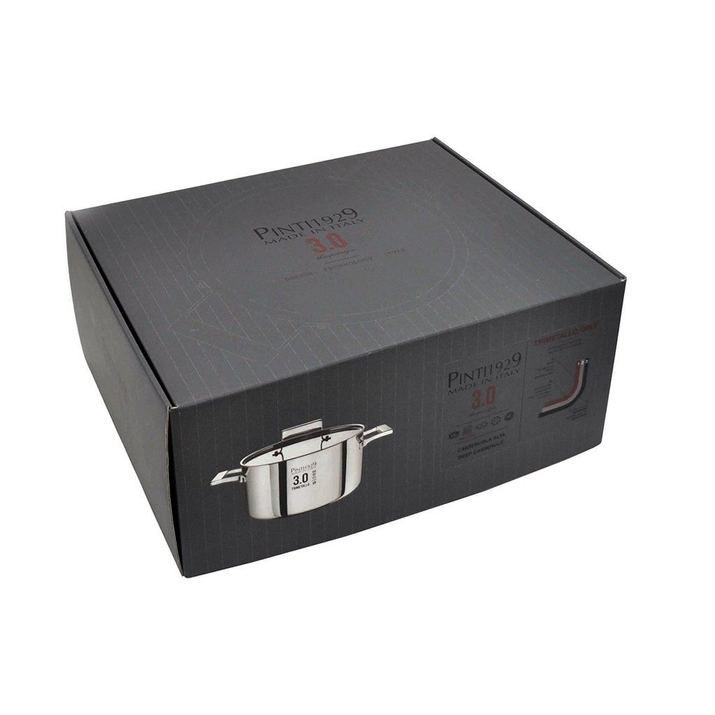 Pintinox 3.0 » Casseruola Mezza Fonda In Trimetallo Con Coperchio