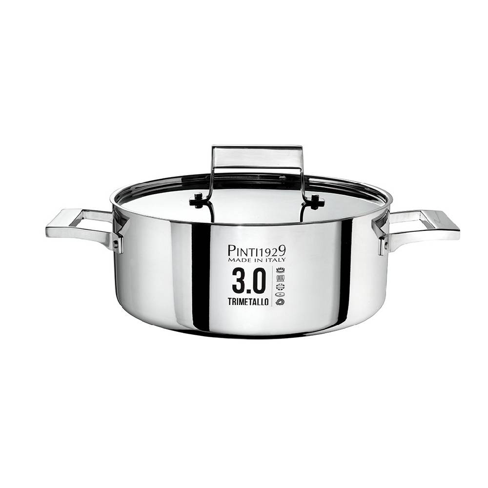 Pintinox 3.0 » Casseruola mezza fonda in trimetallo con coperchio