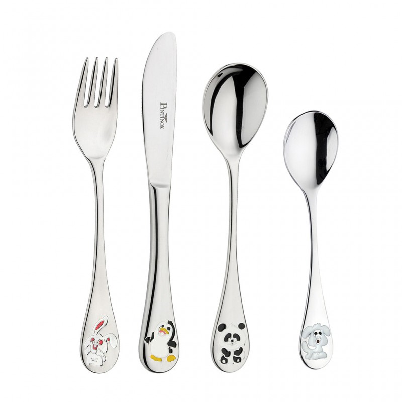 Pintinox Arca di Noé » Set posate da bambino in acciaio inox 18/10 (4 pezzi)