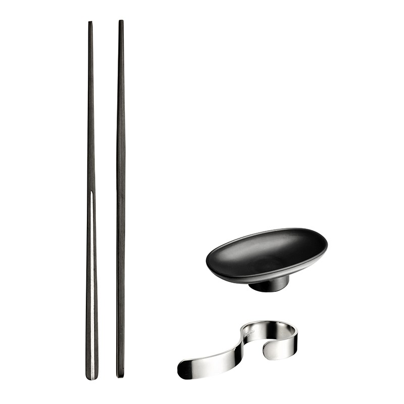 Pintinox Audrey» Set Orientale con bacchette, ciotola e appoggia bacchette in SPS