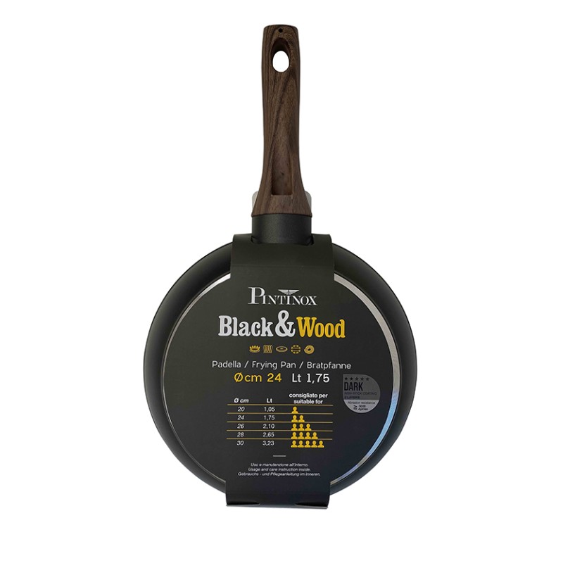 Pintinox Black&Wood» Padelle In Alluminio Con Rivestimento Antiaderente