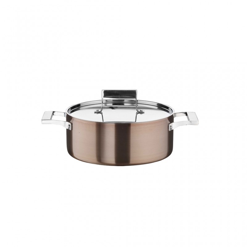 Pintinox Century » Casseruola mezza fonda in trimetallo con coperchio