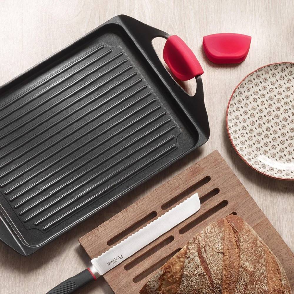 Pintinox PRO » Piastra Con Grill 45x27 Cm In Alluminio Con Rivestimento Interno Antiaderente