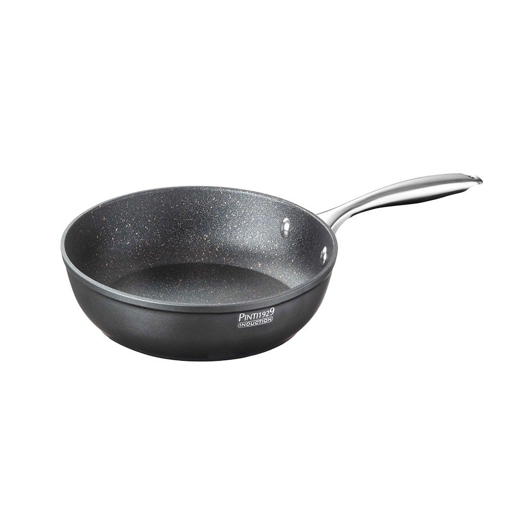 Pintinox ST1 » Wok Ø 28 Cm In Alluminio Con Rivestimento Interno Antiaderente Con Coperchio