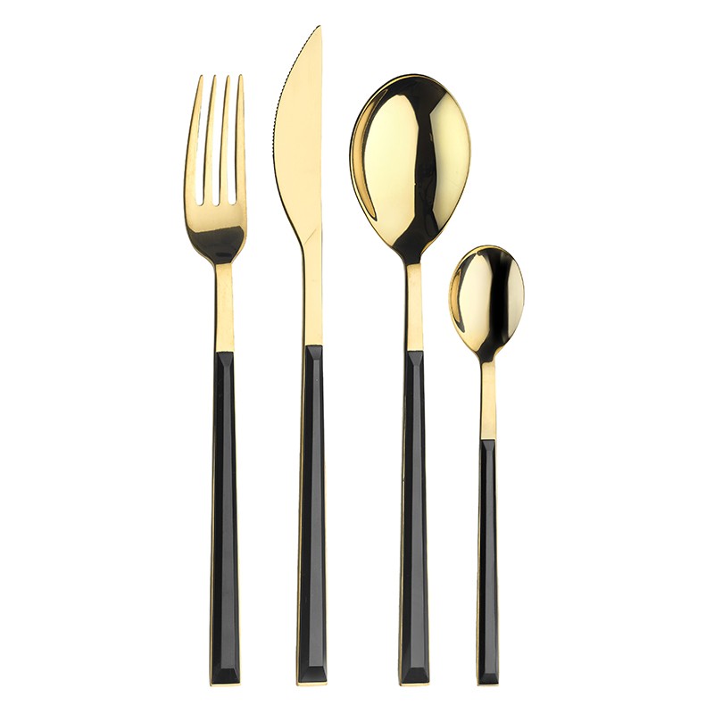Pintinox Sushi Anniversary Gold&Black » set 24 posate da tavola in acciaio