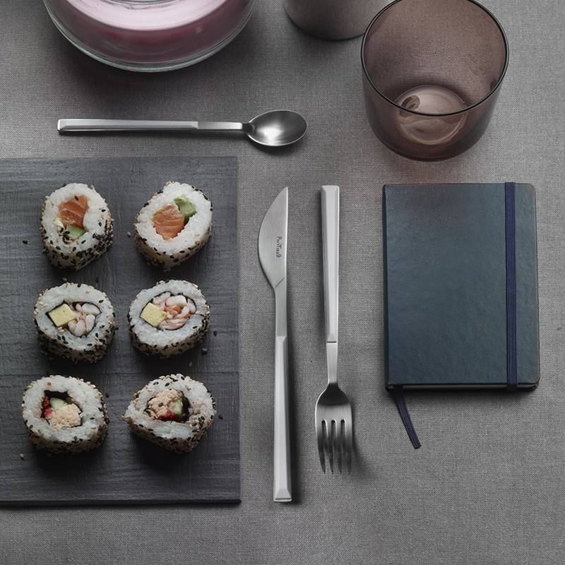 Pintinox Sushi Pro » Set 24 Posate Da Tavola In Acciaio Satinato Con Manico Bianco