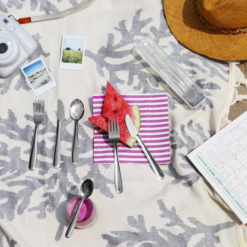 Pintinox USE&REUSE » Set Posate Da Viaggio 16 Pezzi In Acciaio Inox Con Custodia In Polipropilene