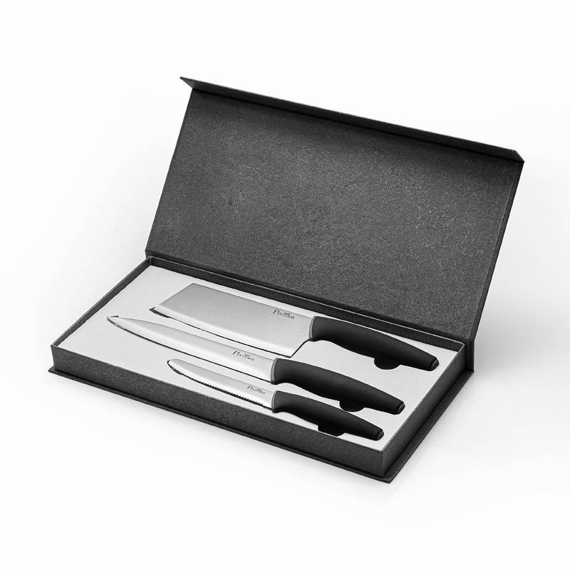 Pintinox Virtuoso Set Coltelli » 3 Pezzi Coltello Arrosto Mannaia Coltello Pomodoro