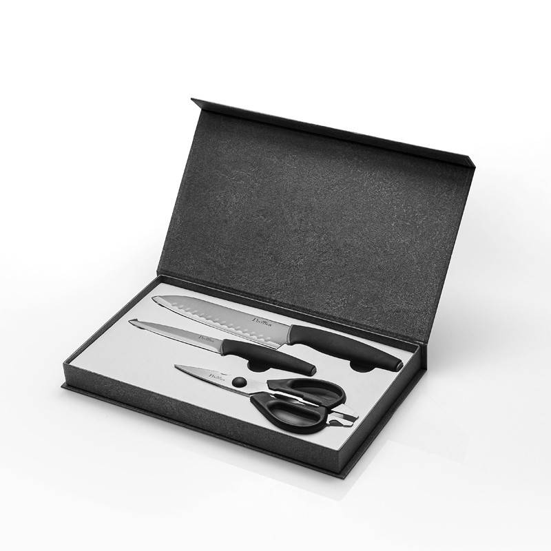 Pintinox Virtuoso Set Coltelli » Set Coltelli 3 Pezzi Coltello Santoku Coltello Multiuso Forbici Da Cucina