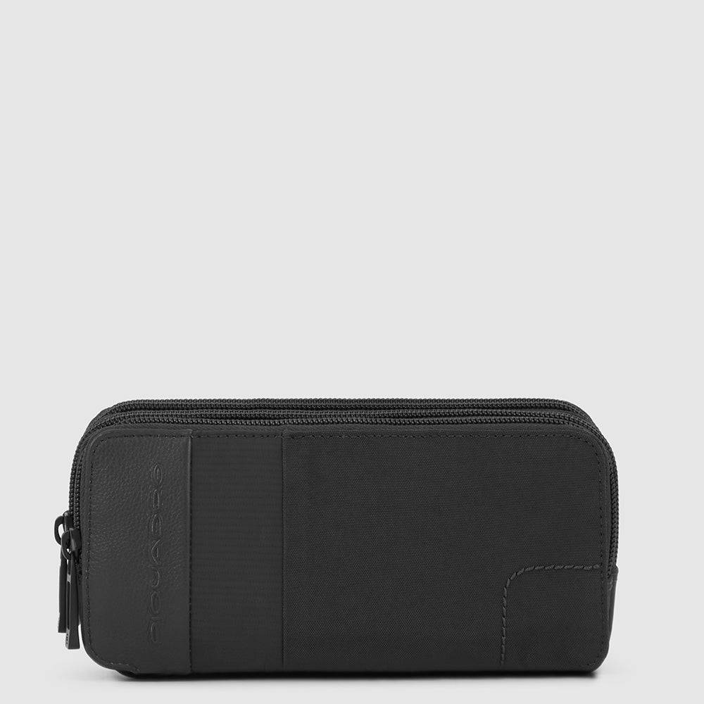 Piquadro Case in recycled fabric with three dividers