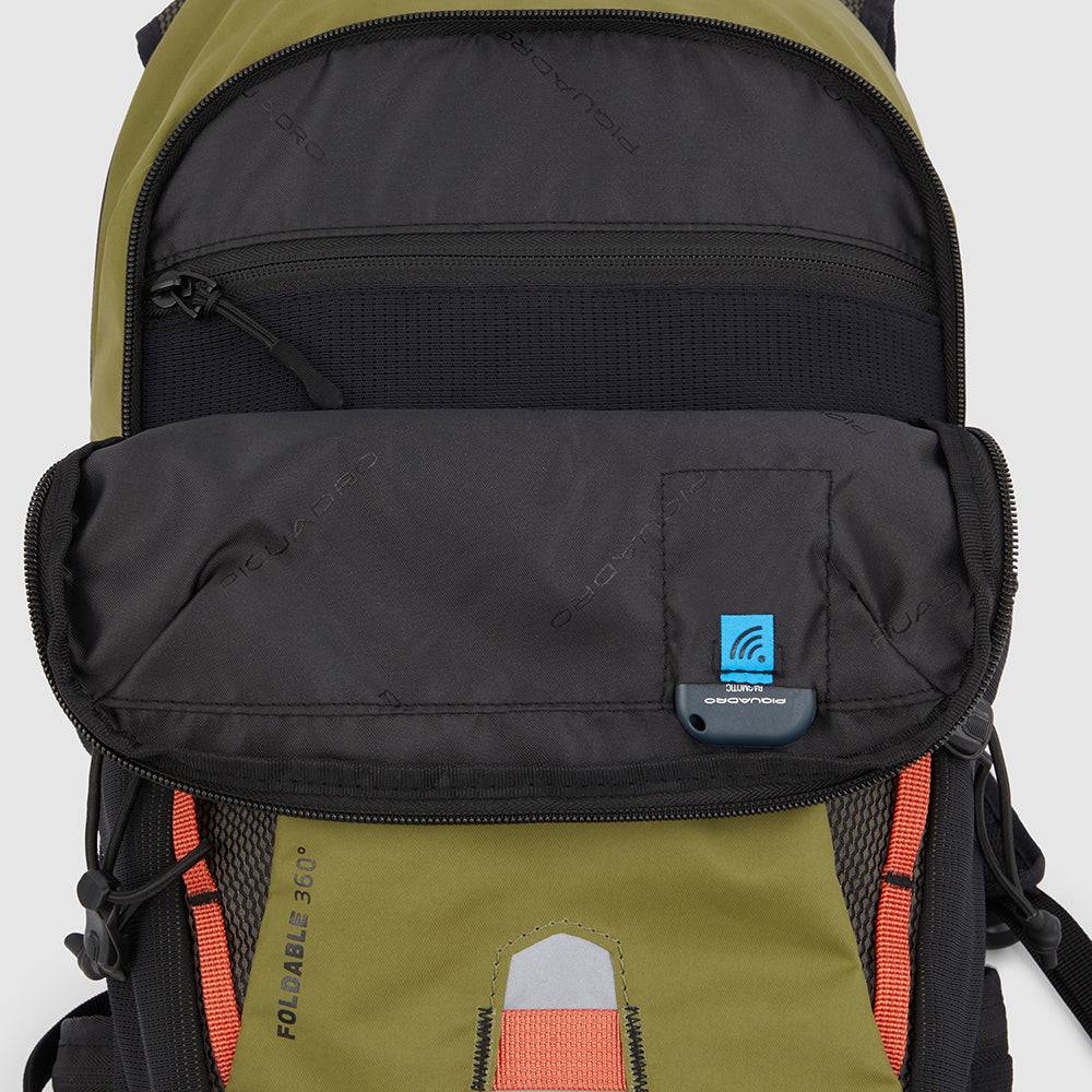 Piquadro Foldable Computer Backpack In Recycled Fabric