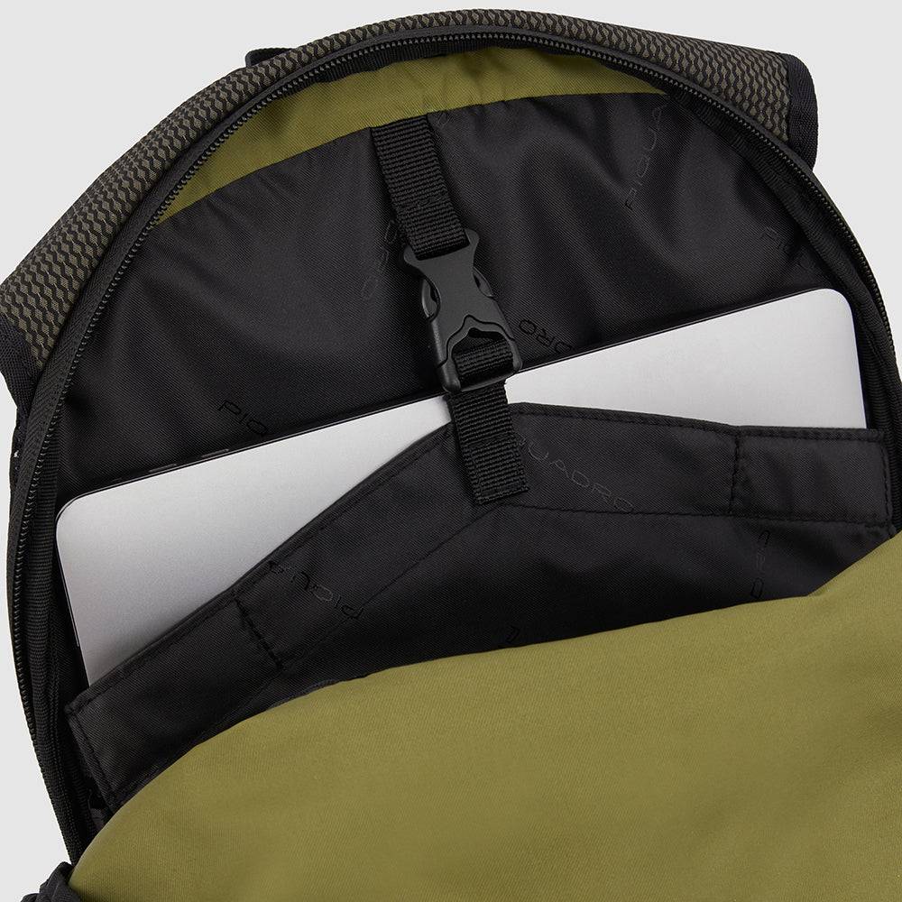 Piquadro Foldable Computer Backpack In Recycled Fabric