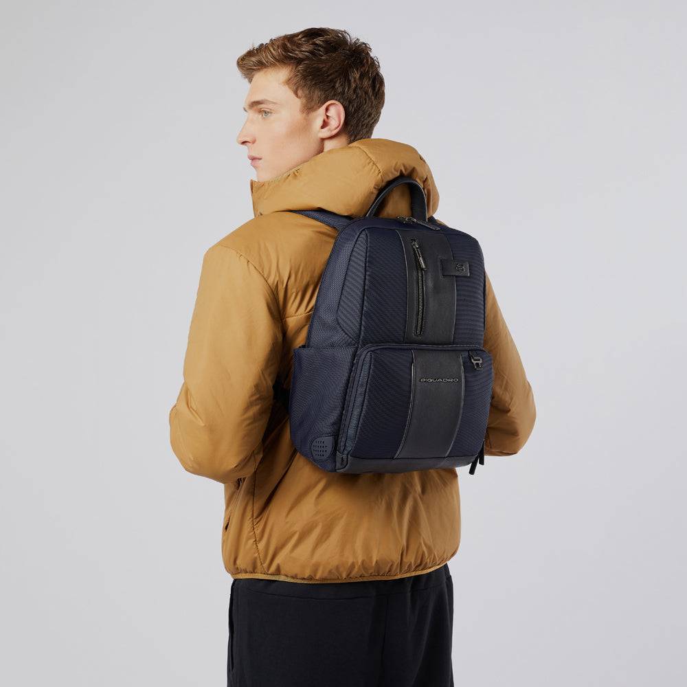 Piquadro Laptop And IPad® Backpack In Recycled Fabric With