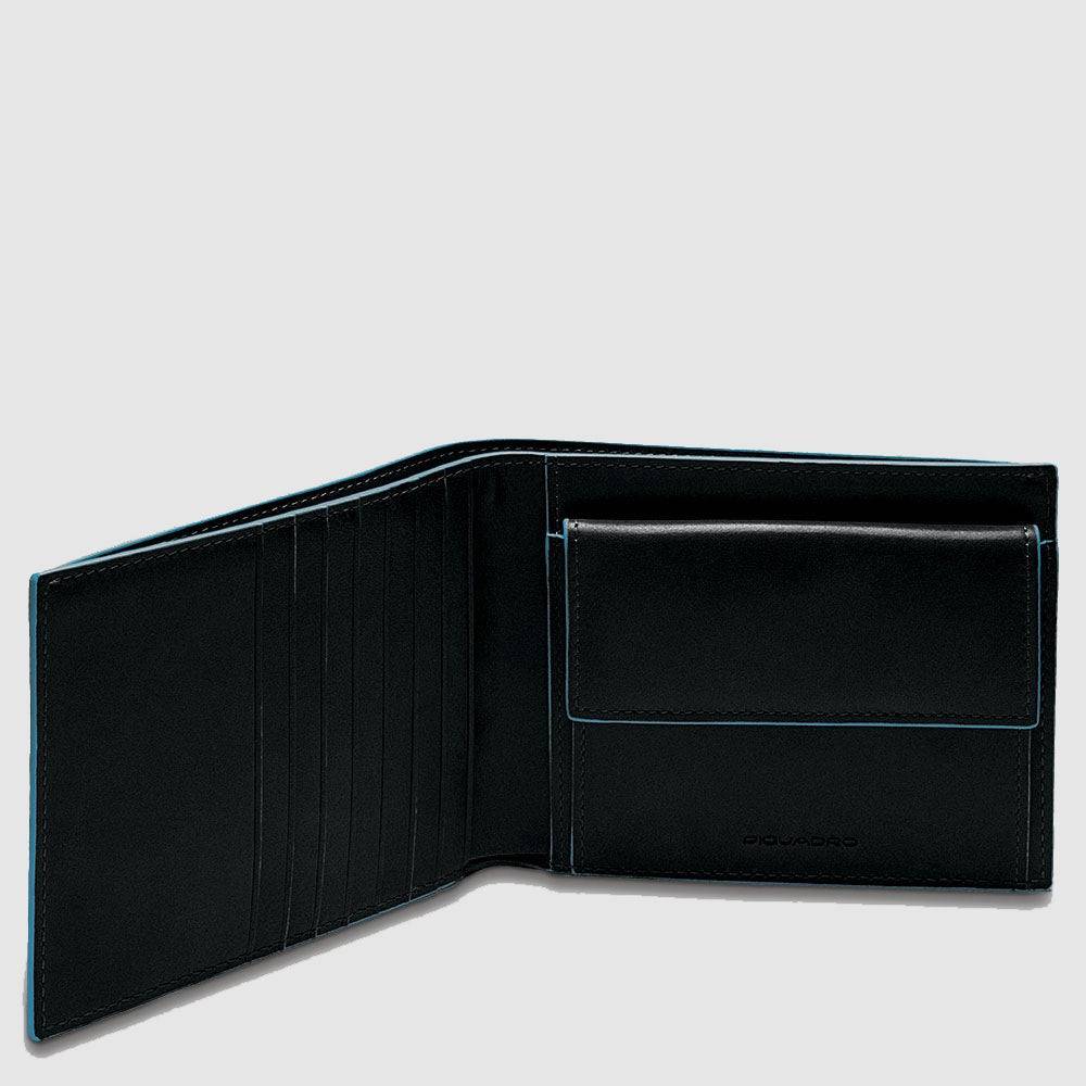 Piquadro Men’s Wallet With Coin Case And Credit Card Slots