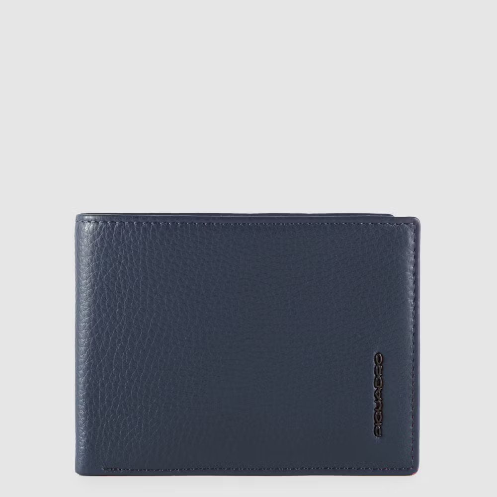 Piquadro Men’s Wallet With Flip Up ID Window, Coin Pocket