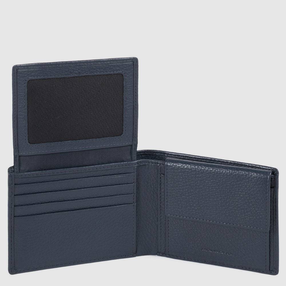 Piquadro Men’s wallet with flip up ID window, coin pocket