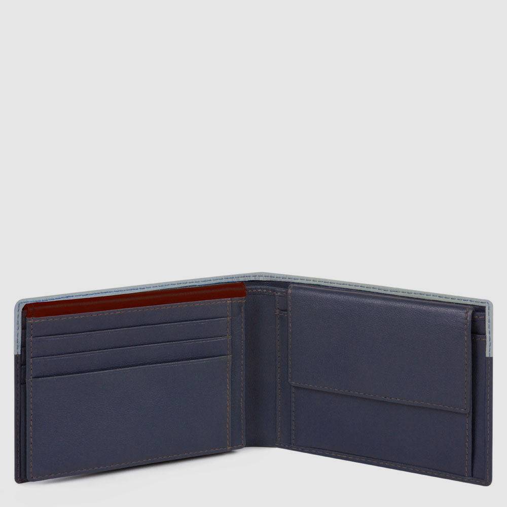 Piquadro Men’s wallet with flip up ID window, coin pocket