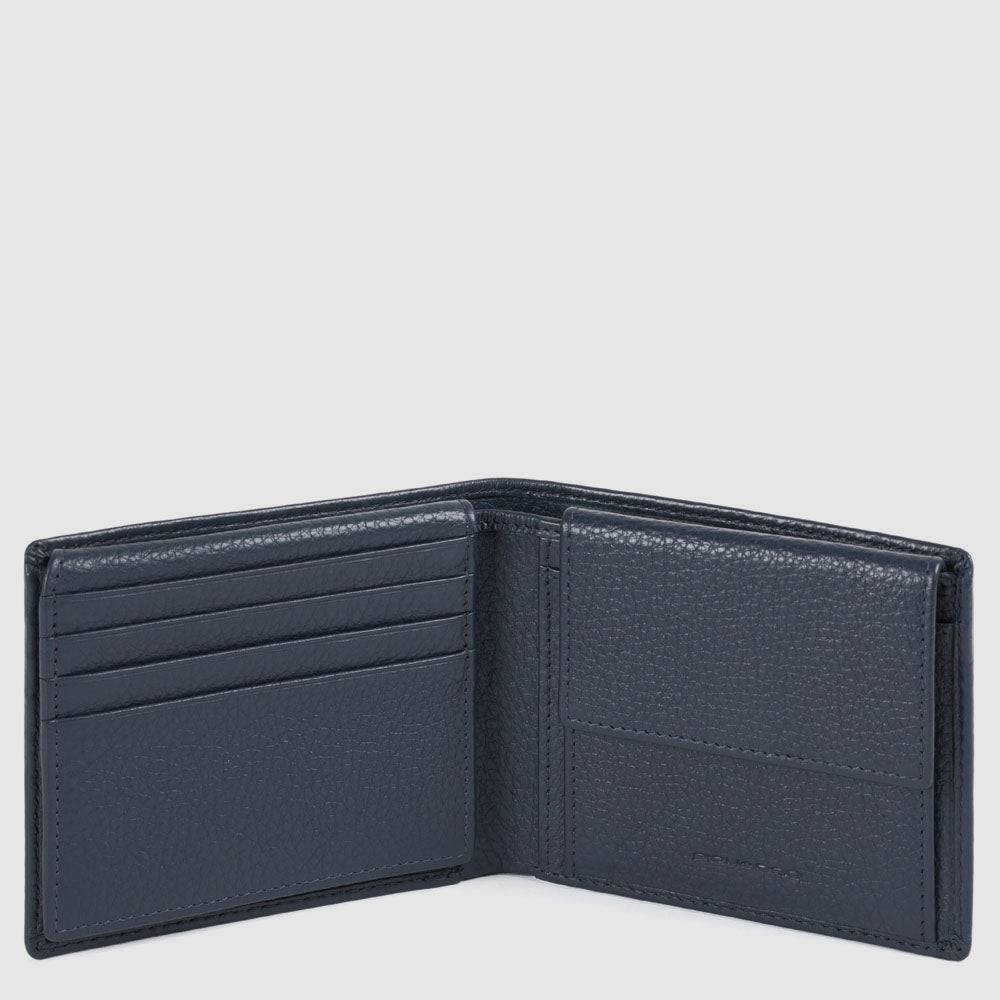 Piquadro Men’s wallet with flip up ID window, coin pocket