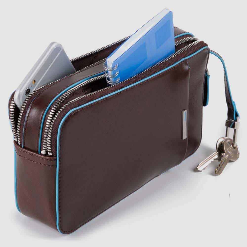 Piquadro Men’s Wrist Clutch Bag With Front Slip Pocket