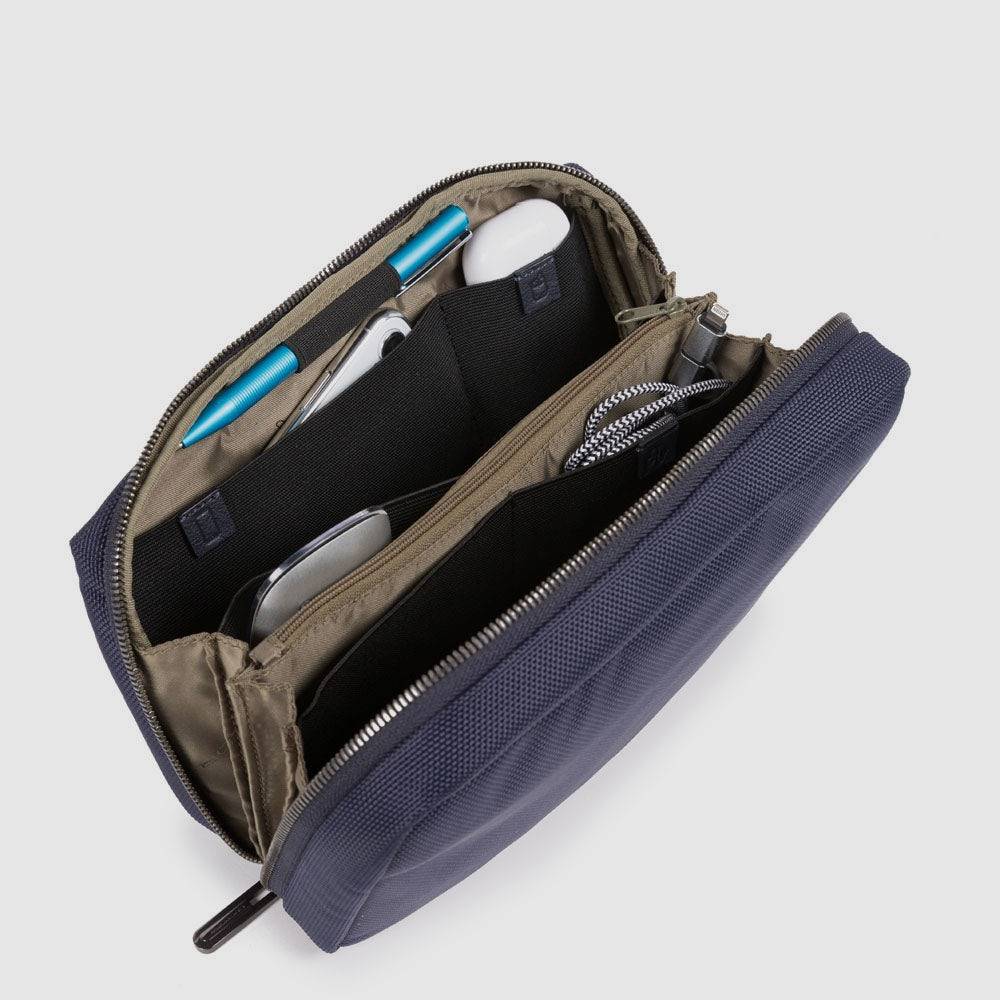 Piquadro Electronic Cord Pouch In Recycled Fabric